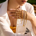 Pulsera Con Eslabones Clip Y Pavé De Cristales | Dorado