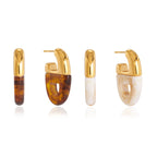 Zarcillos Elegantes con Resina Marmoleada | Dorado