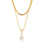 Collar Doble Dije Brillante 3puntos | Dorado