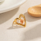 Anillo Resina Minimalista Florrosada | Dorado