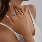 Anillos Banda Corazon Movible | Dorado y Plateado