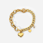 Pulsera De Uniones Variadas Y Figuras Romanticas | Dorado