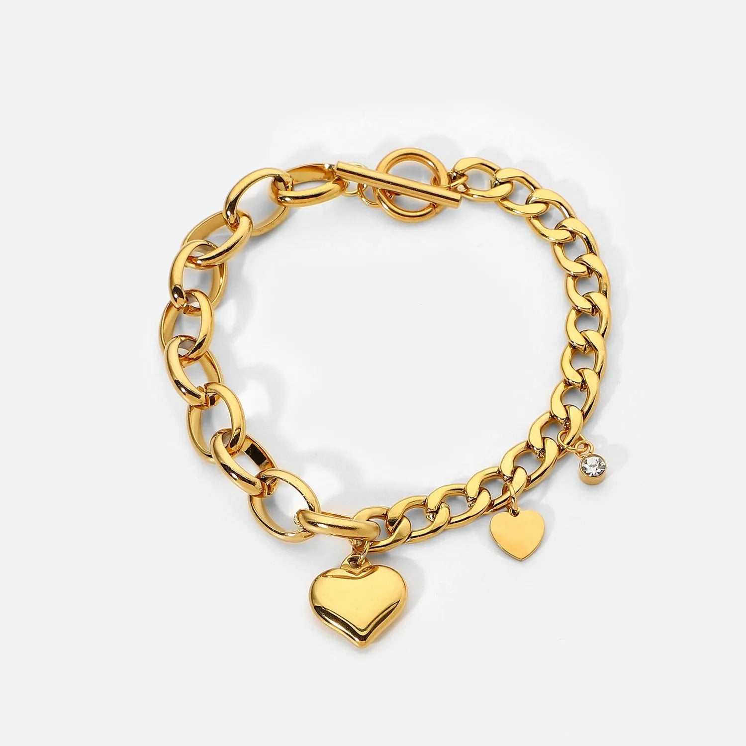 Pulsera De Uniones Variadas Y Figuras Romanticas | Dorado