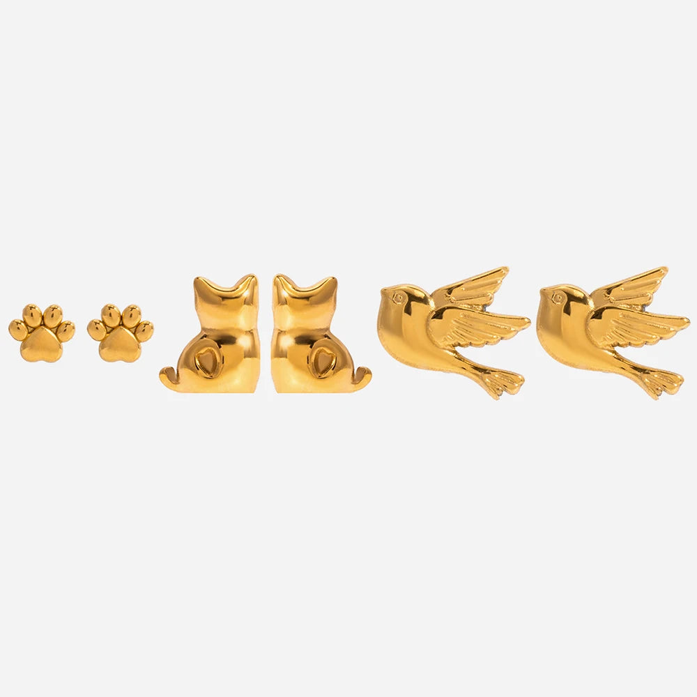 Set Animal | 3 Piezas | Dorado