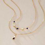 Collares Constelación Azul Layering | Dorado