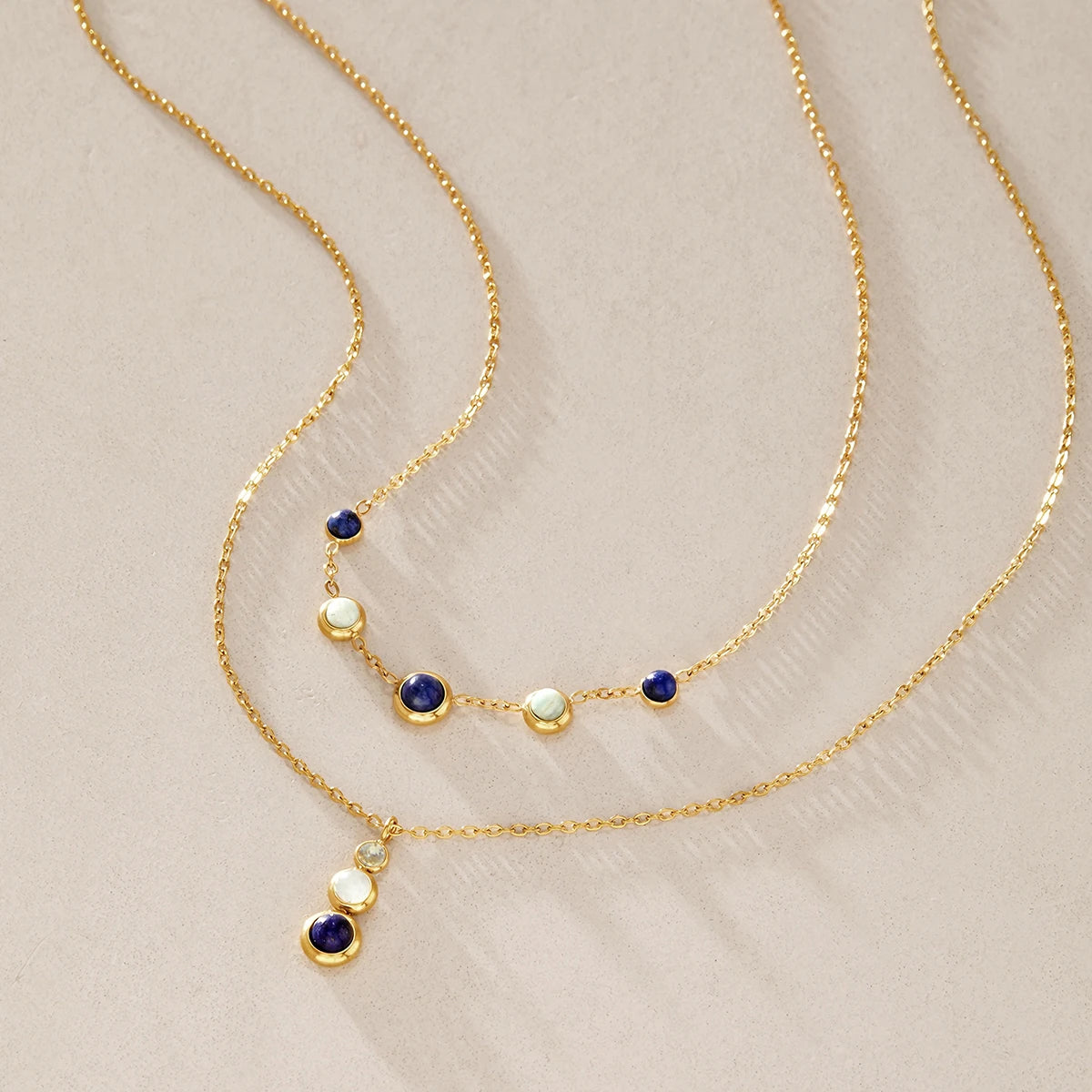 Collares Constelación Azul Layering | Dorado