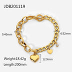 Pulsera De Uniones Variadas Y Figuras Romanticas | Dorado