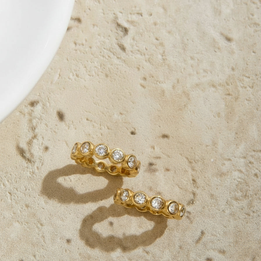Anillo Circular Brillante | Dorado