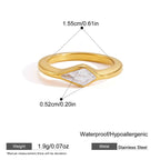 Anillos minimalistas con Circonia  | Dorado