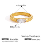 Anillos minimalistas con Circonia  | Dorado