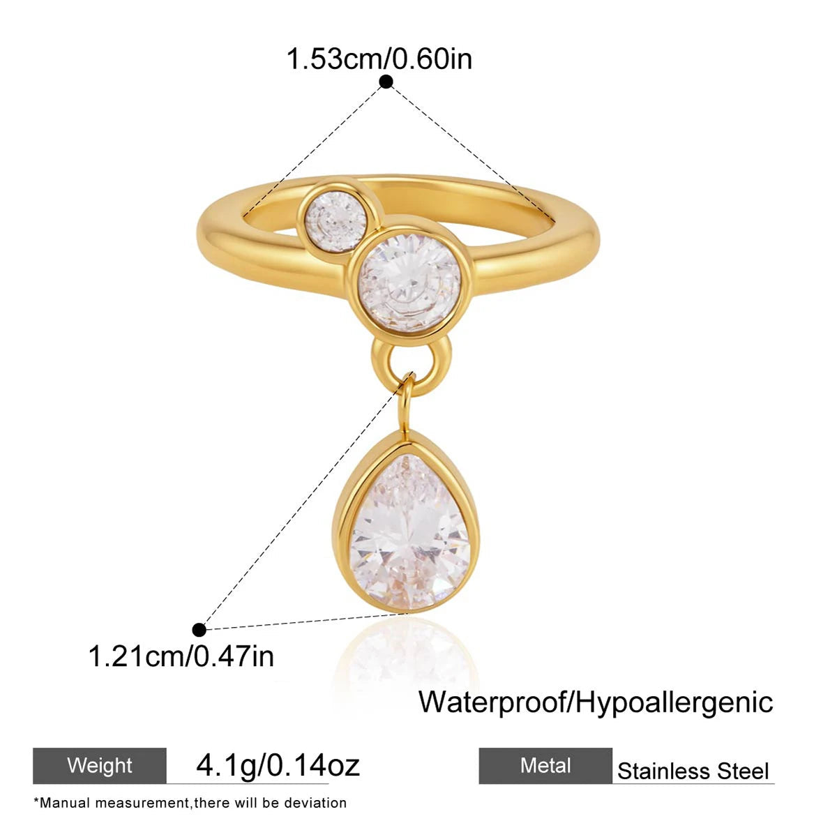 Anillos minimalistas con Circonia  | Dorado