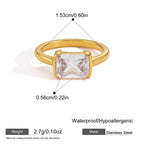Anillos minimalistas con Circonia  | Dorado