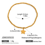 Pulseras Elásticas con Cuencas Facetadas y Dije de Estrella | Dorado y Plateado