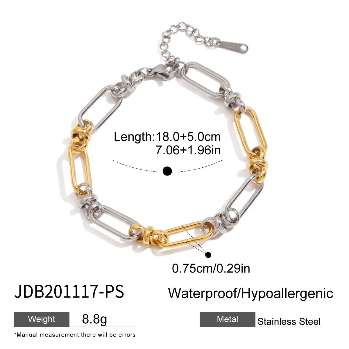 Pulseras De Uniones Geometricas Con Relieve De Nudo | Dorado y Bicolor