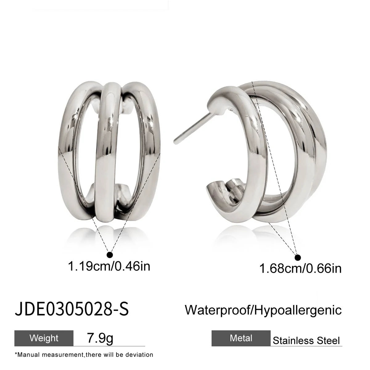 Zarcillos Tipo C | Dorado y Plateado