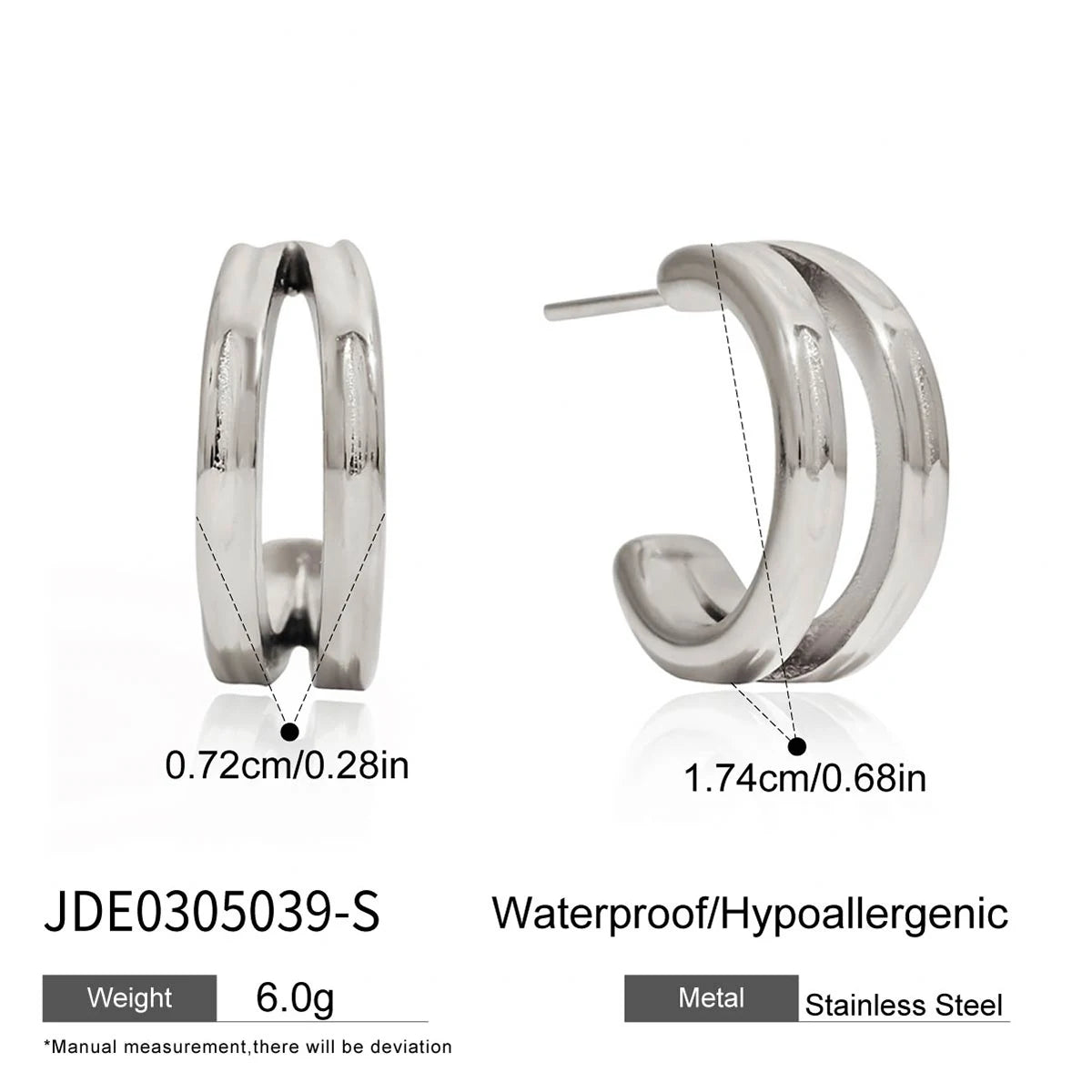 Zarcillos Tipo C | Dorado y Plateado