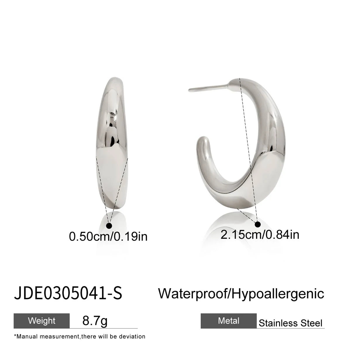 Zarcillos Tipo C | Dorado y Plateado