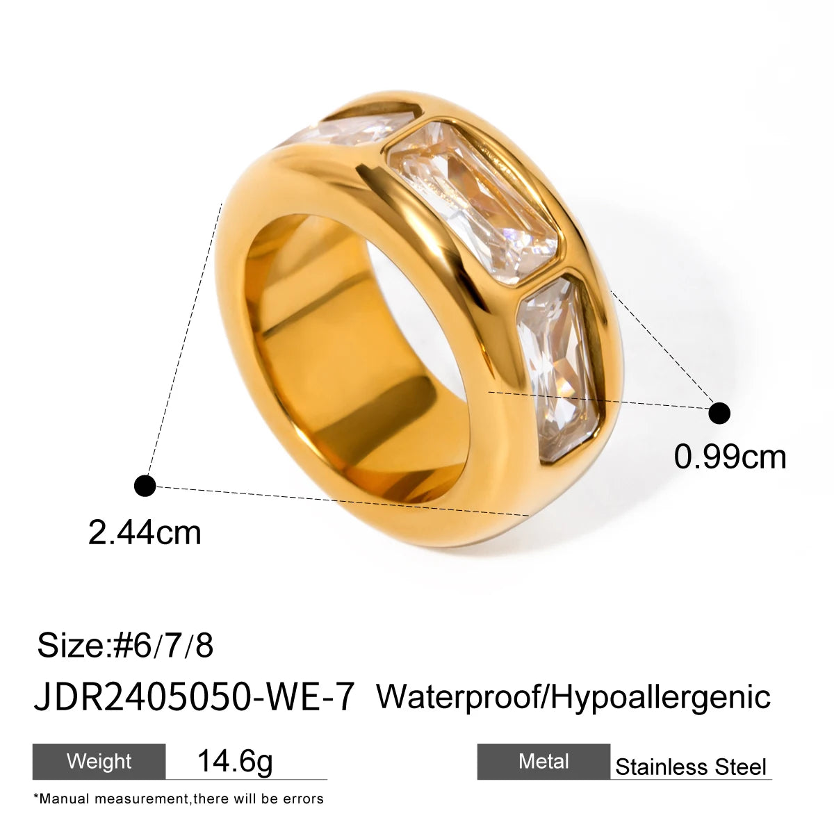 Anillos Gruesos Brillos Elegantes | Dorado