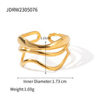 Anillo Abstracto Lineas Curvas | Dorado y Bicolor