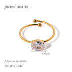 Anillos Minimalistas Con Piedras Brillantes | Dorado
