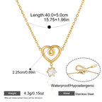 Collar Corazón Swirl y Punto de Luz | Dorado