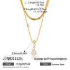 Collar Doble Dije Brillante 3puntos | Dorado