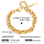 Pulsera Minimalista De Uniones Circulares Con Broche | Dorado