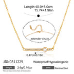 Collar Dije Horizontal Linea Corazon | Dorado