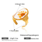 Anillos Flor de Verano - Resina | Dorado