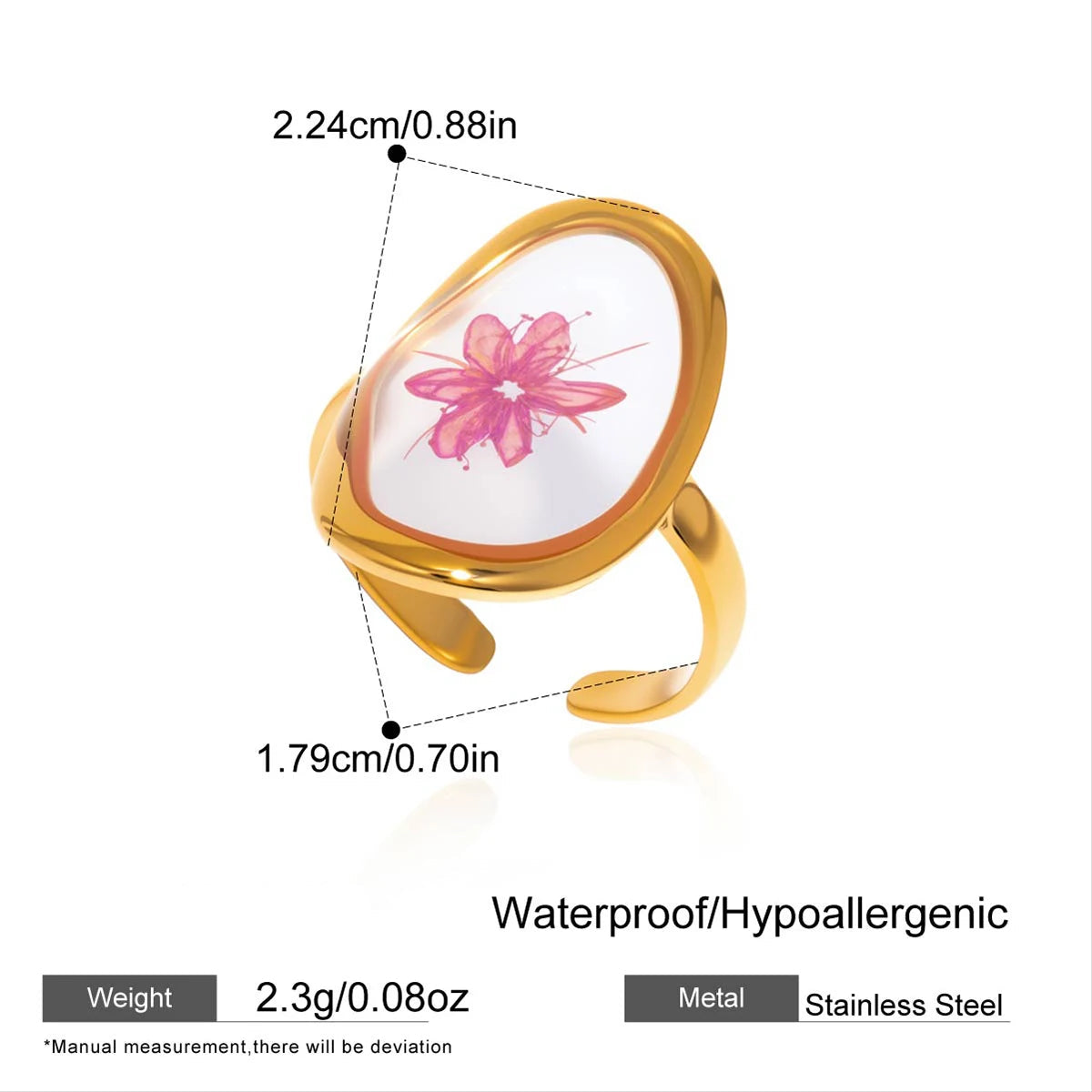 Anillos Flor de Verano - Resina | Dorado