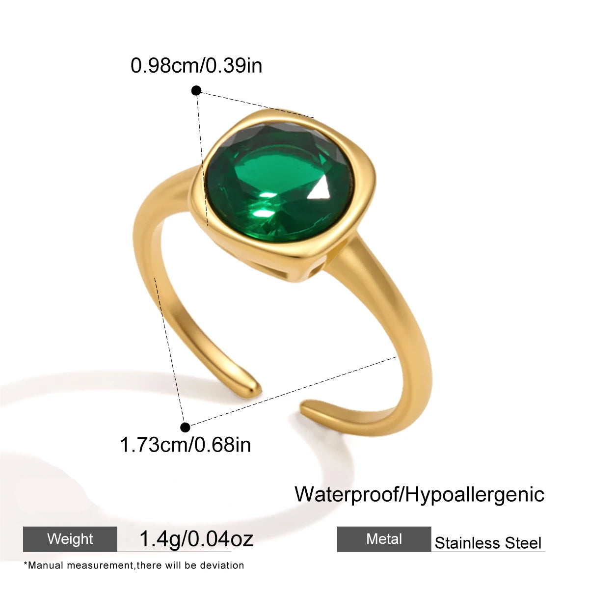 Anillos Clásicos Elegantes Circón Brillante | Dorado