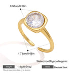 Anillos Clásicos Elegantes Circón Brillante | Dorado