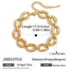 Pulsera De Eslabones Ovalados Con Textura Irregular | Dorado