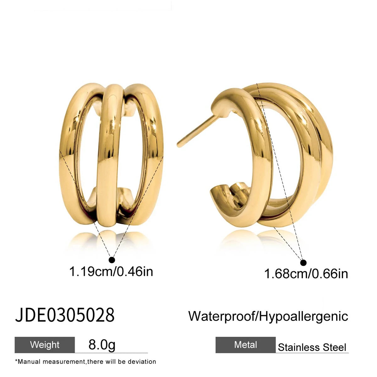 Zarcillos Tipo C | Dorado y Plateado