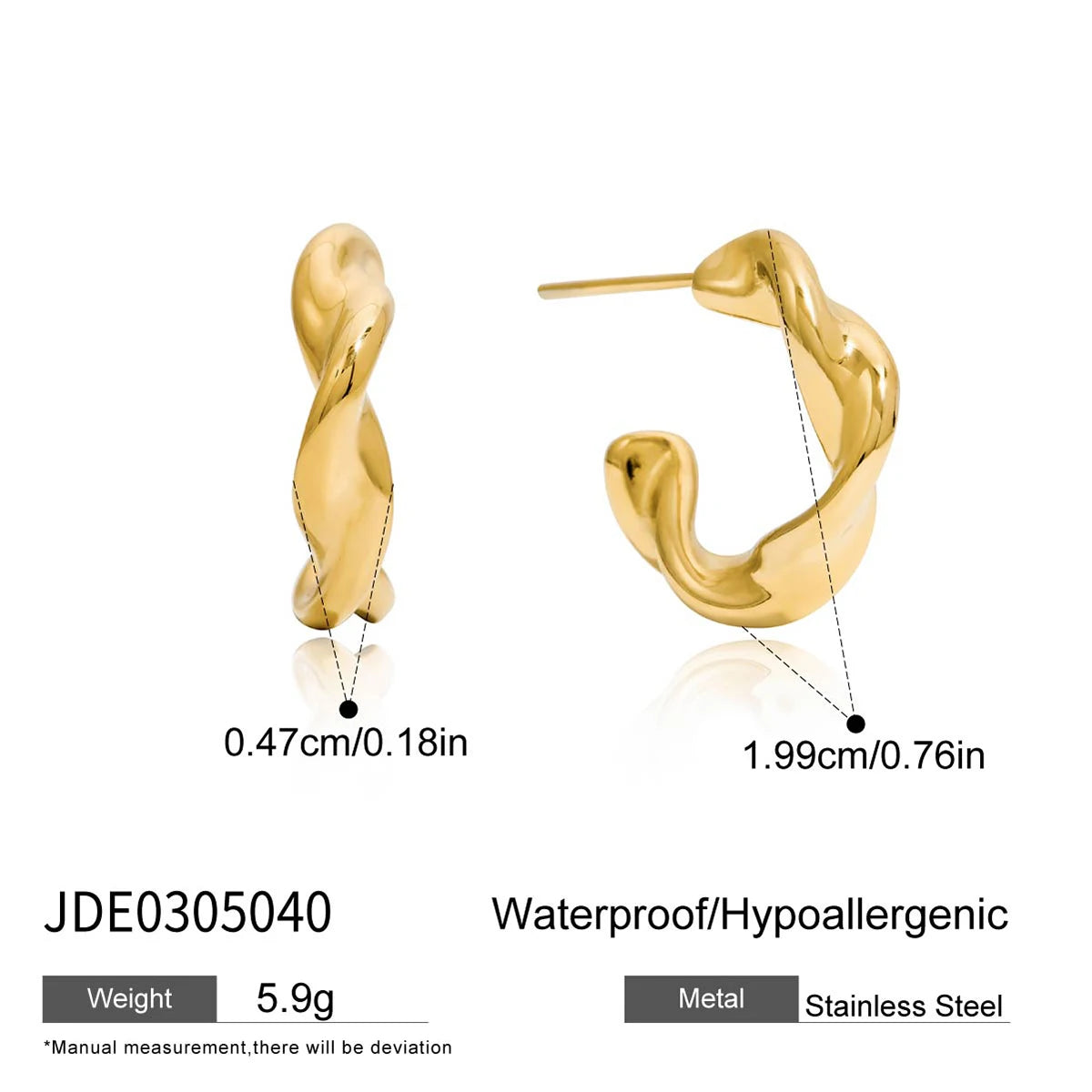 Zarcillos Tipo C | Dorado y Plateado