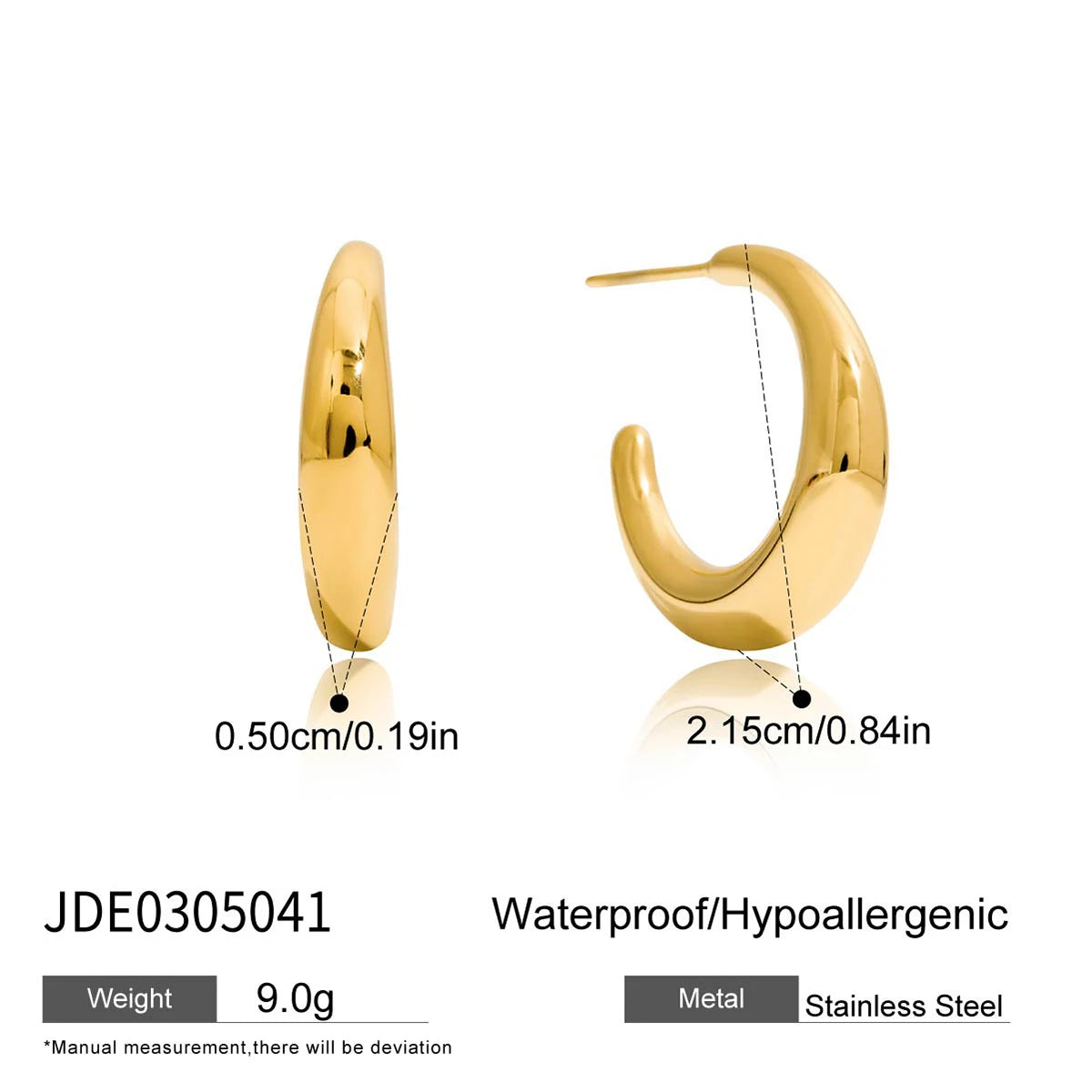 Zarcillos Tipo C | Dorado y Plateado