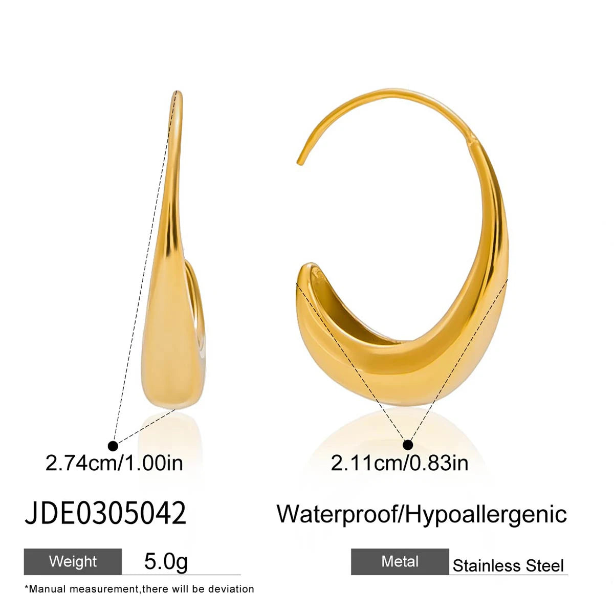 Zarcillos Tipo C | Dorado y Plateado