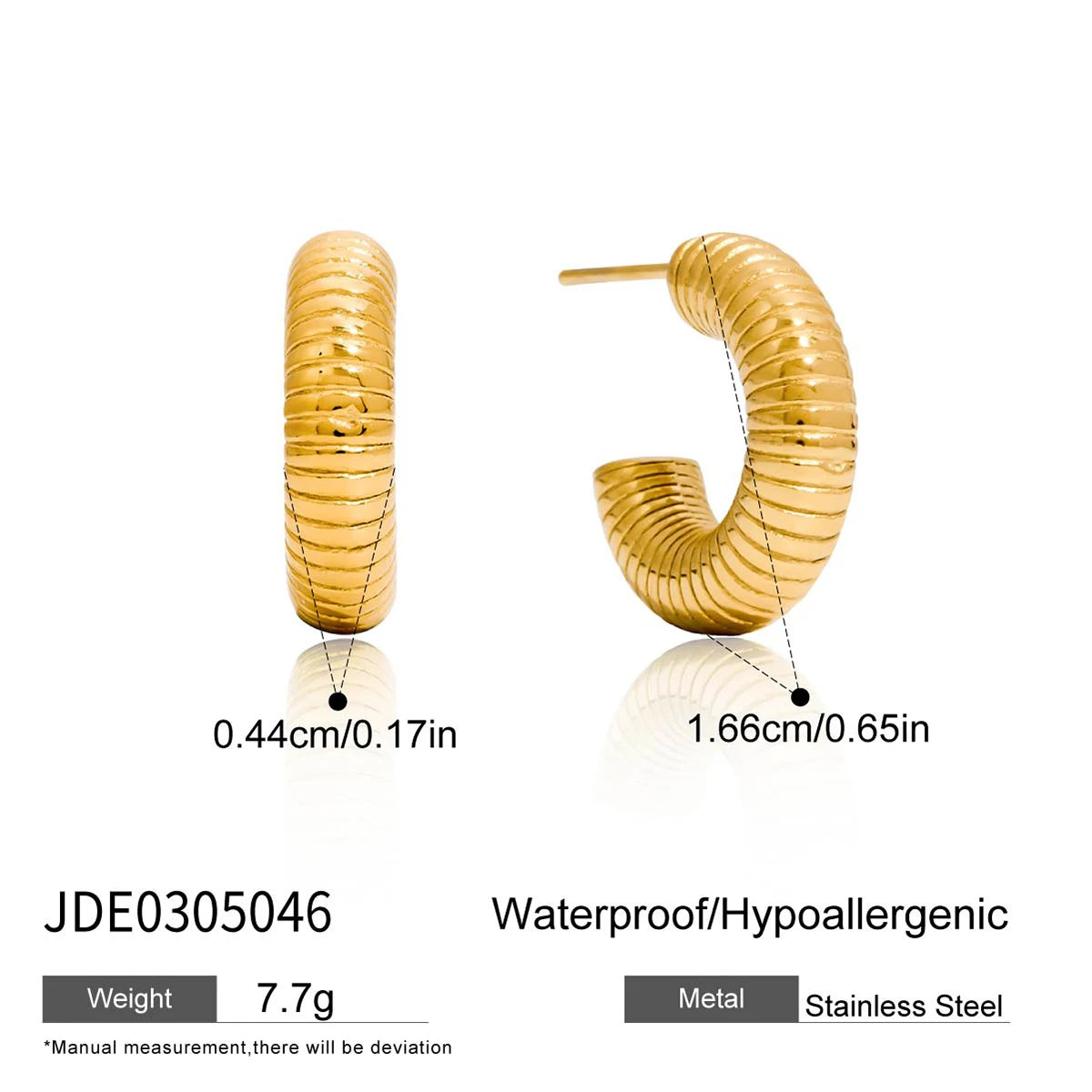 Zarcillos Tipo C | Dorado y Plateado