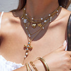 Collar Multi Dijes Corazon, Cruz, Virgen, Perla, Ángel | Dorado